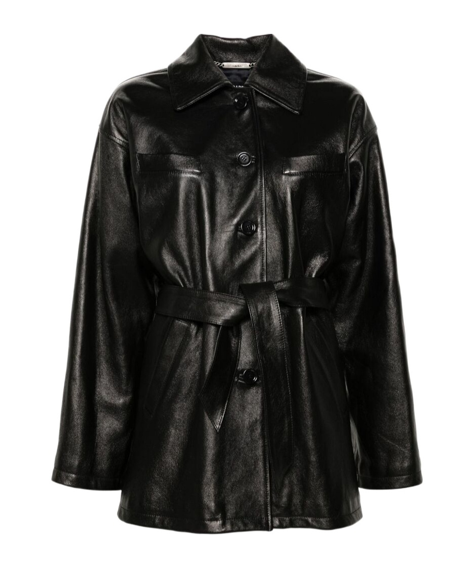 Dolce & Gabbana Drop Shoulder Belted Jacket In Black