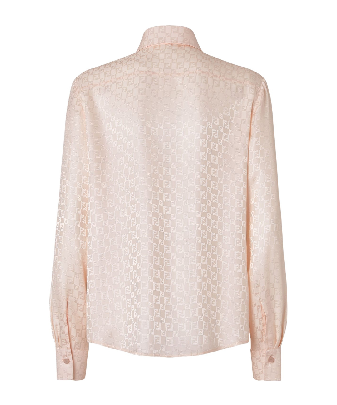 Fendi Monogrammed Long-sleeved Shirt In Nude