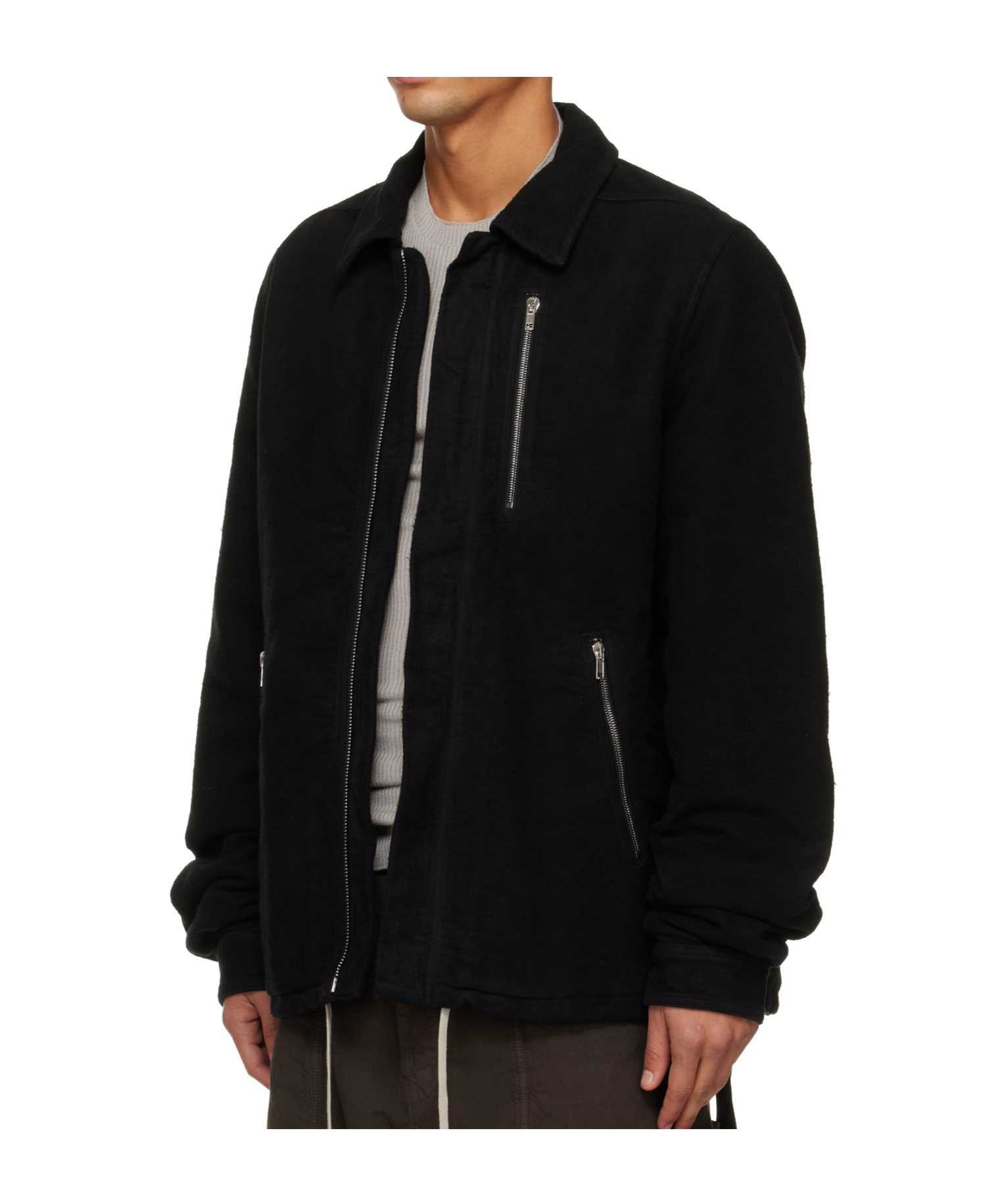 Rick Owens Drkshdw Concealed Zipfront Jacket In Black
