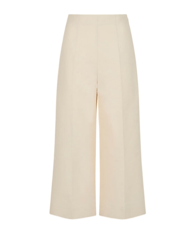 Marni Cream Cotton Cady Cropped Trousers In White