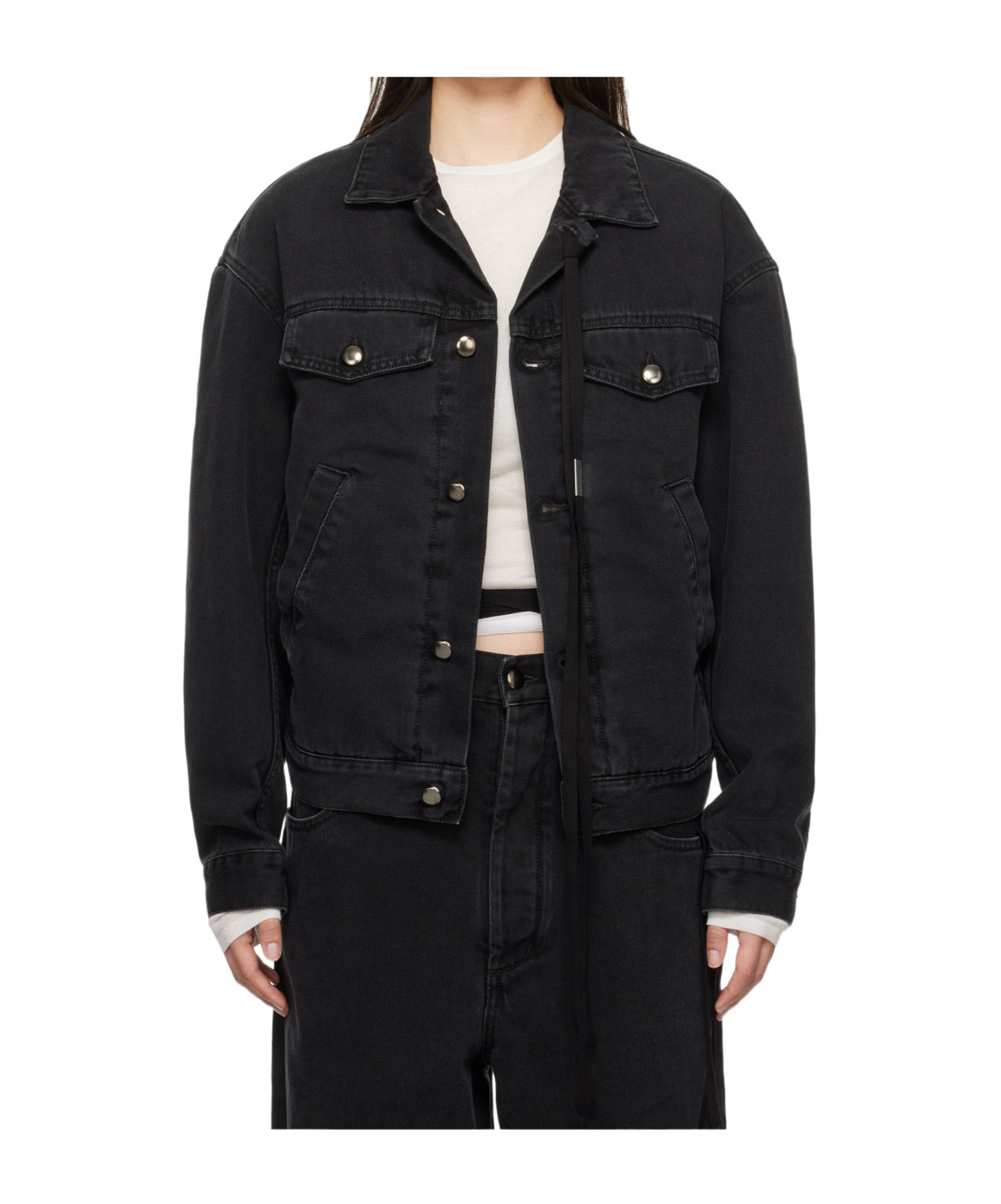 ANN DEMEULEMEESTER LONG-SLEEVED DENIM COAT