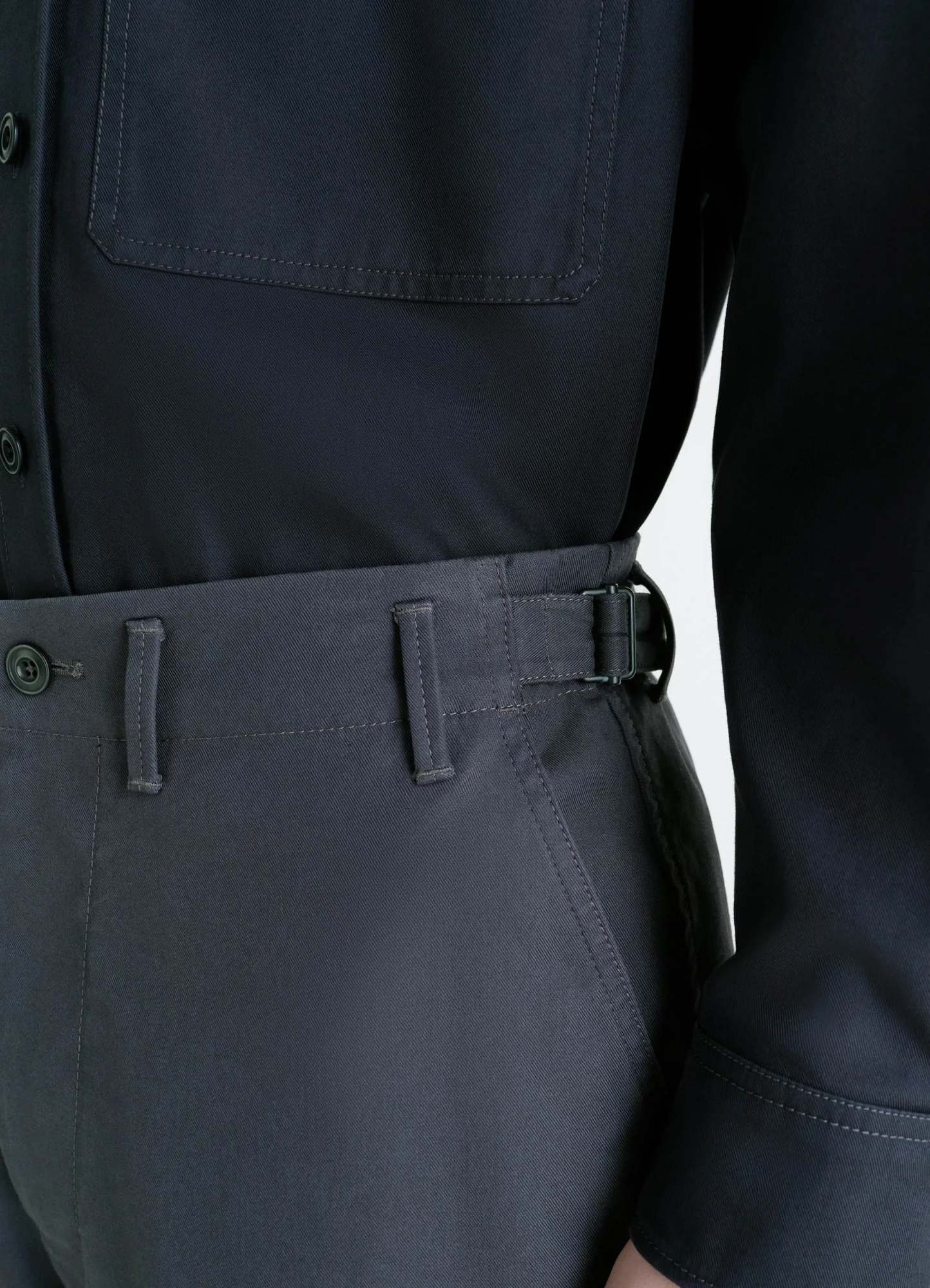 Lemaire Adjustable-waist Trousers In Blue