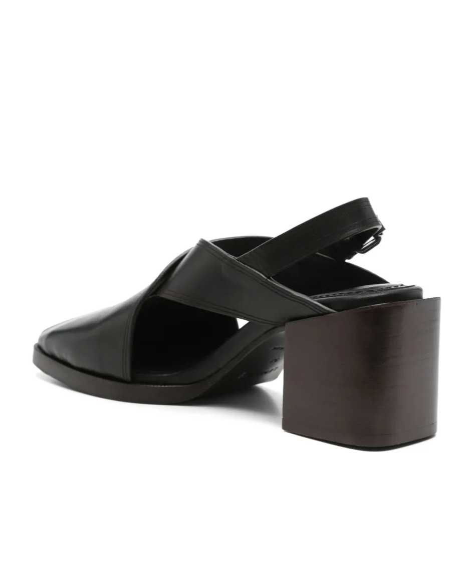 Lemaire 65mm Leather Sandals In Black