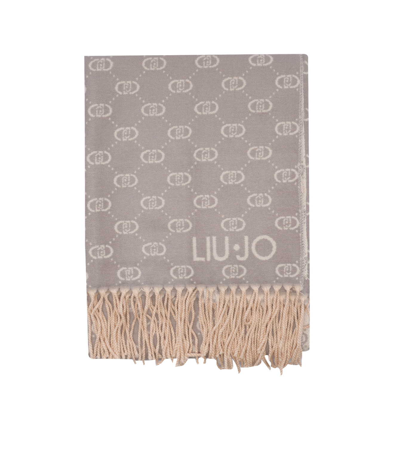 Liu •jo Logo-jacquard Scarf In Brown