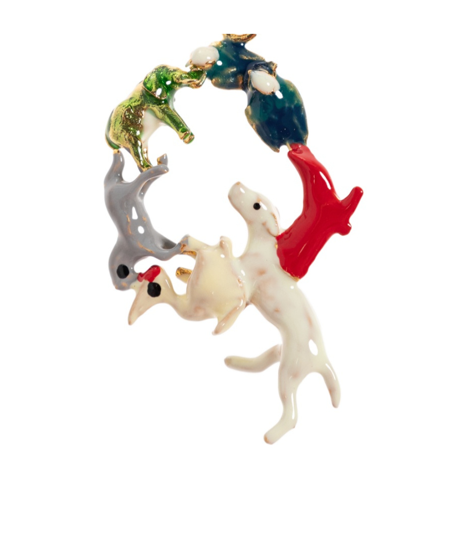 Marni Animal-circle Pendant In Yellow