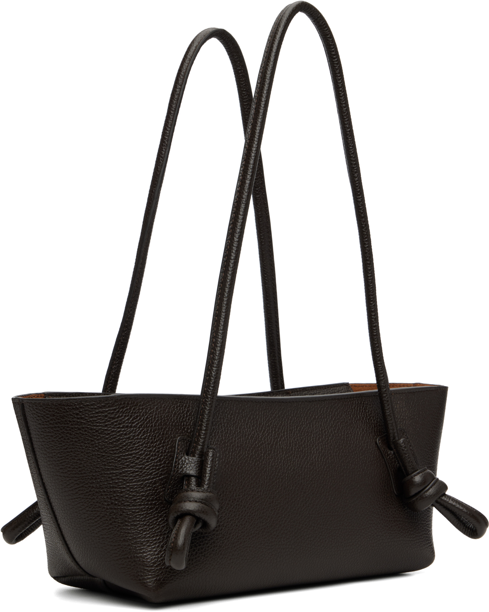 Hereu Fleca Knot-detail Leather Shoulder Bag In Brown