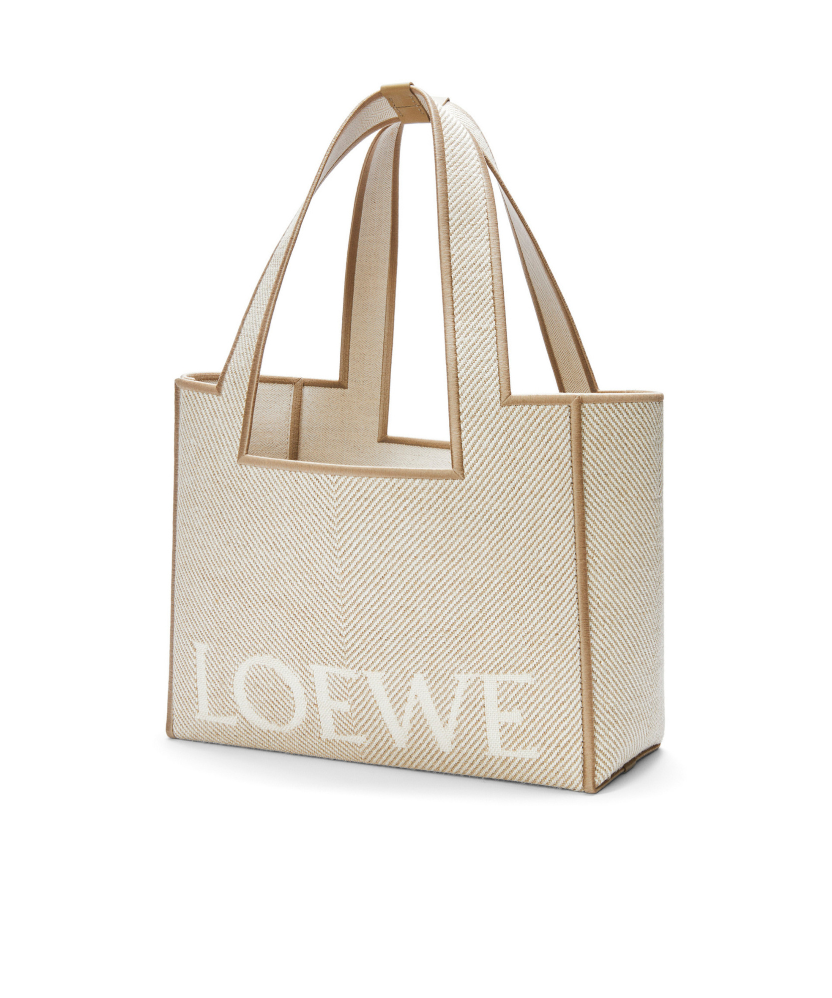 Loewe Font Tote Medium Handbag In Nude