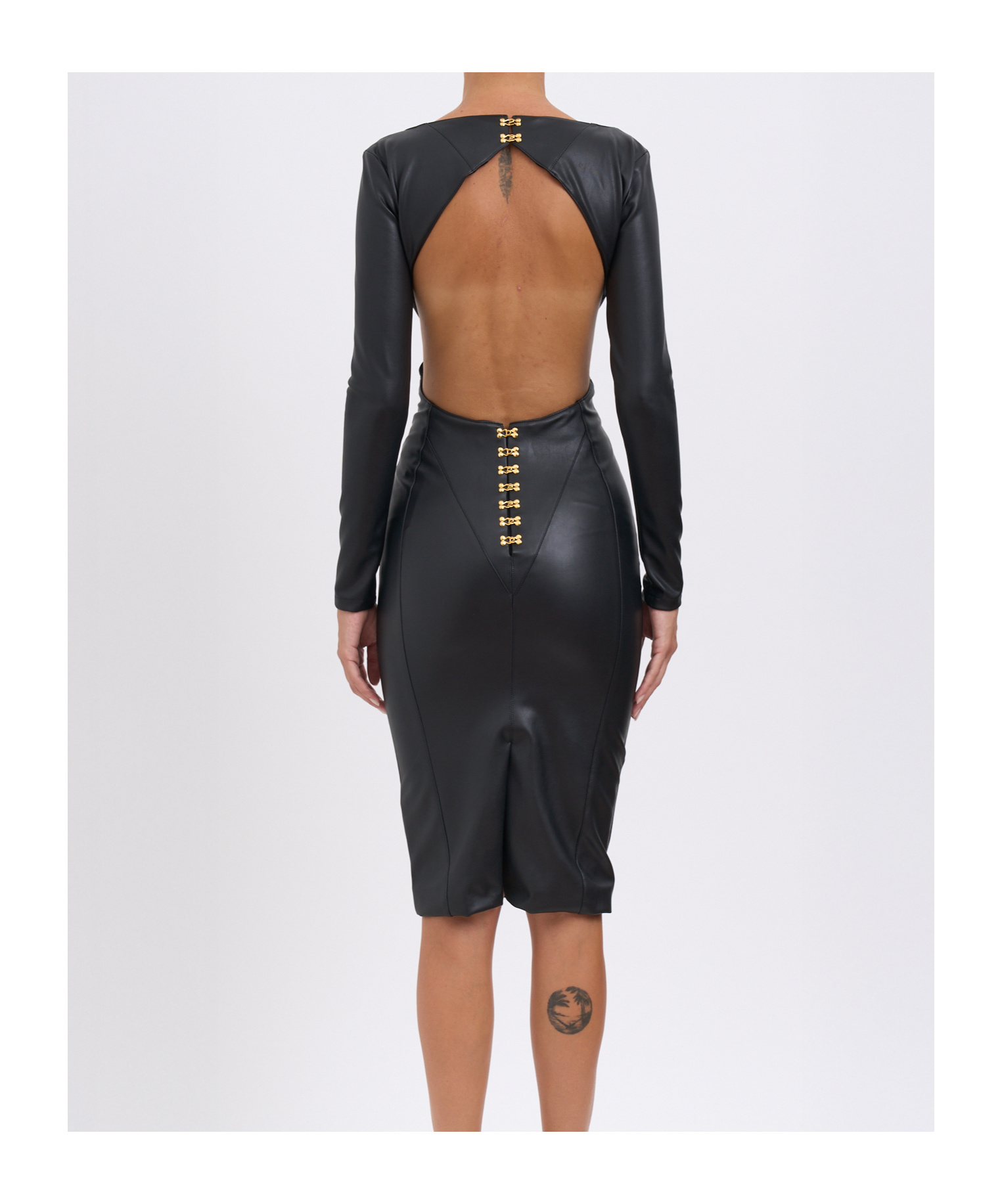Elisabetta Franchi Cut Out Midi Dress In Black