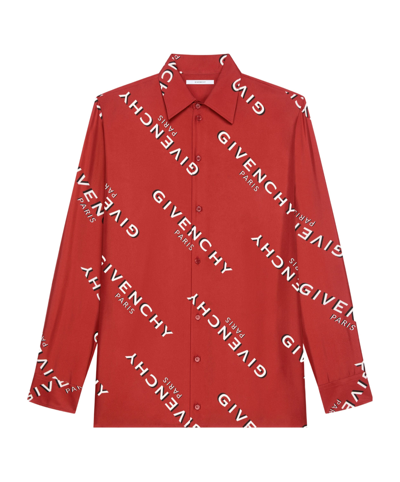 Givenchy Shadow Printed Shirt In Silk In Red