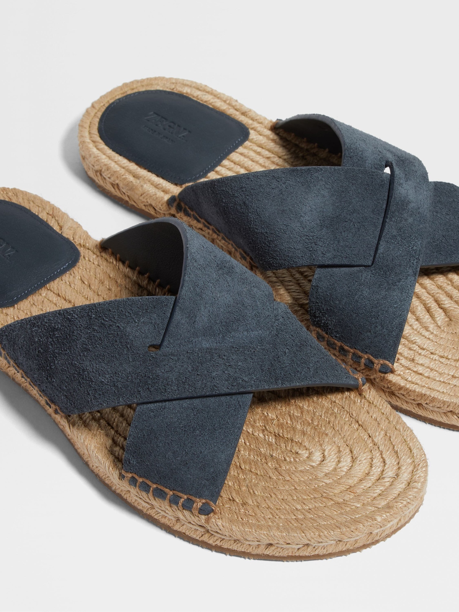Zegna Crossover Open-toe Espadrille Sandals In Blue
