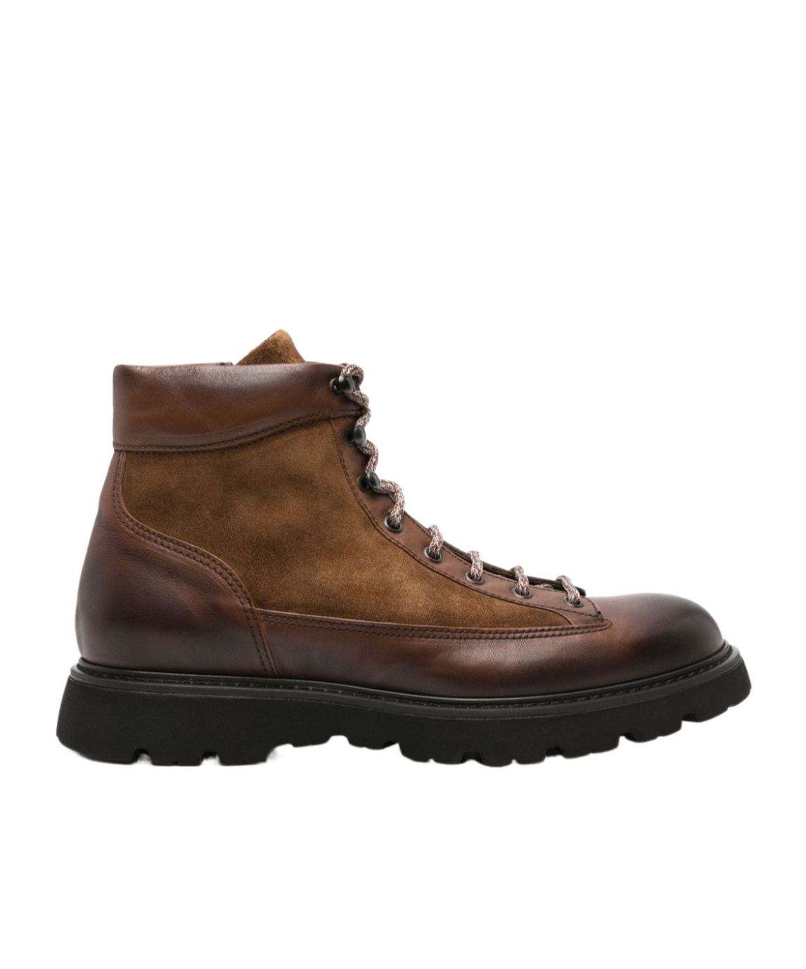 Doucal's Panelled Lace-up Ankle Boots In Black