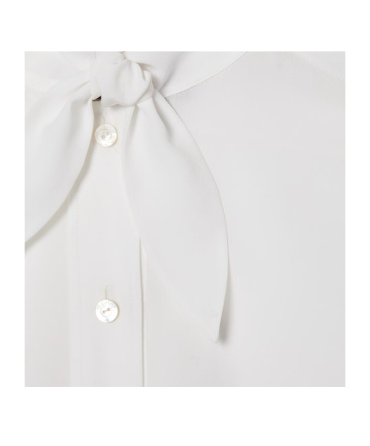 Gucci Silk Crêpe De Chine Shirt With Embroidery In White