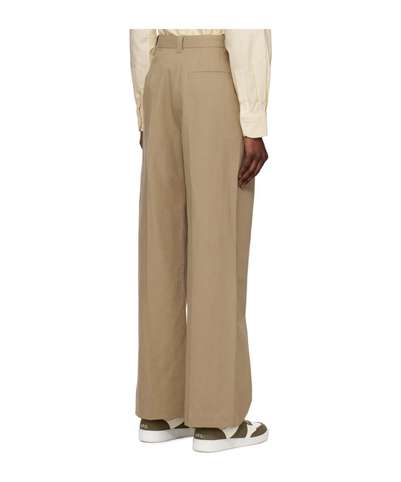 Apc Tressie High-waist Palazzo Trousers In Nude