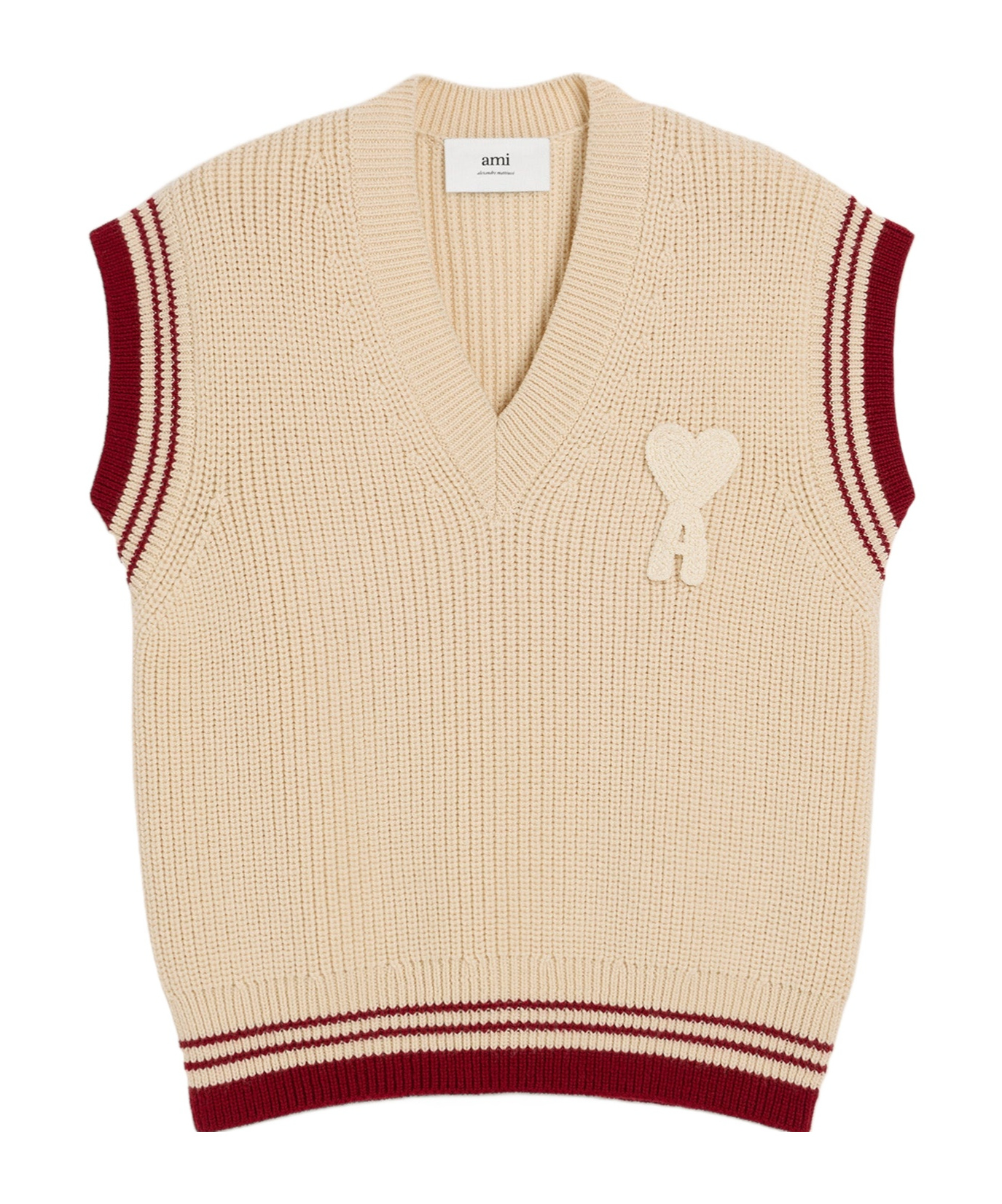 Ami Alexandre Mattiussi Ami Paris Ribbed Sweater In Nude