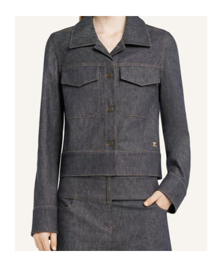 Shop Courrèges Denim Jacket In Black