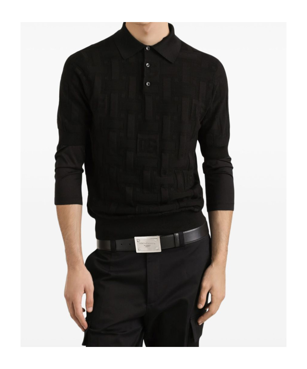 Dolce & Gabbana Silk Polo Shirt In Black