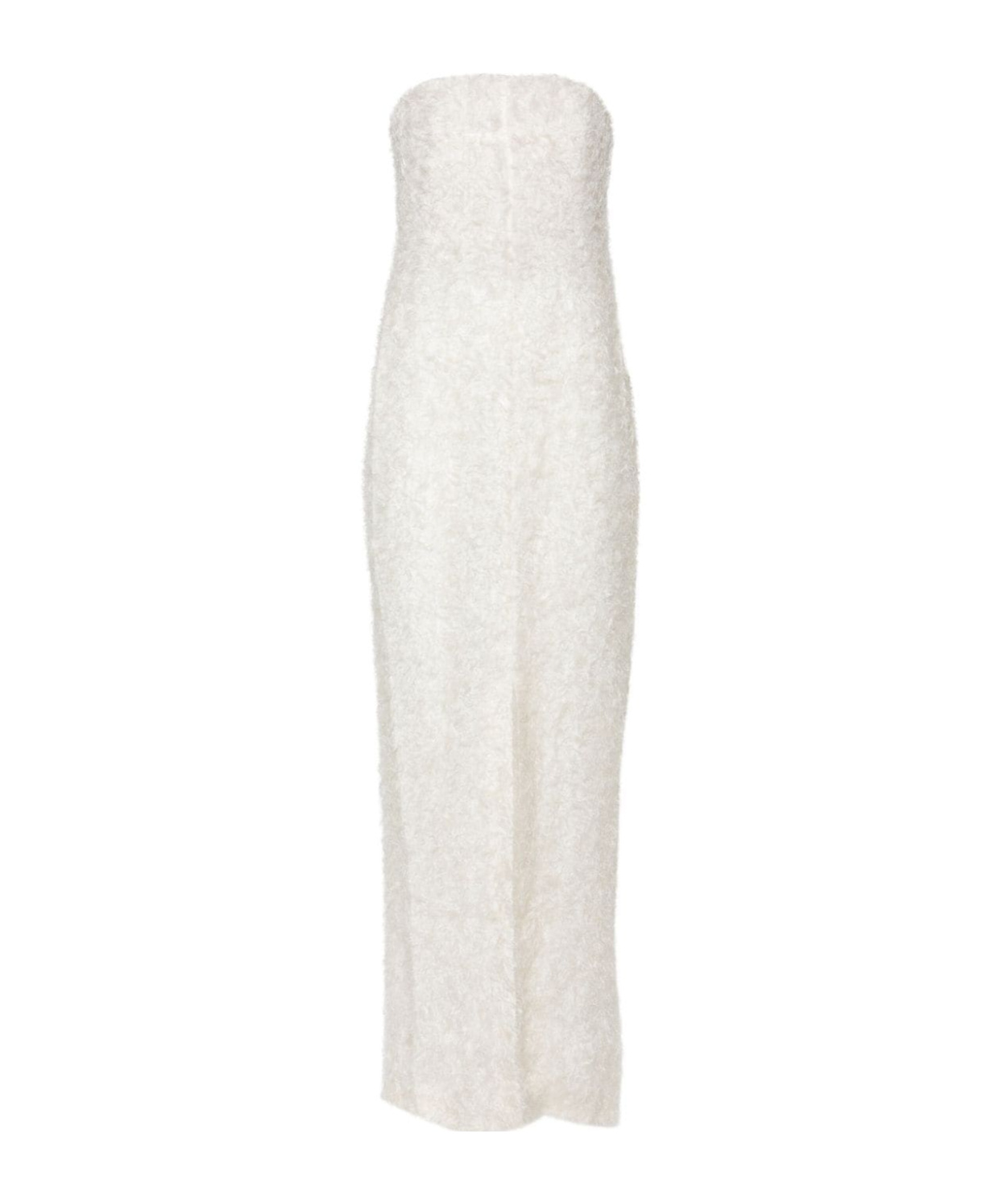 Totême Strapless Fil-coupé Dress In White