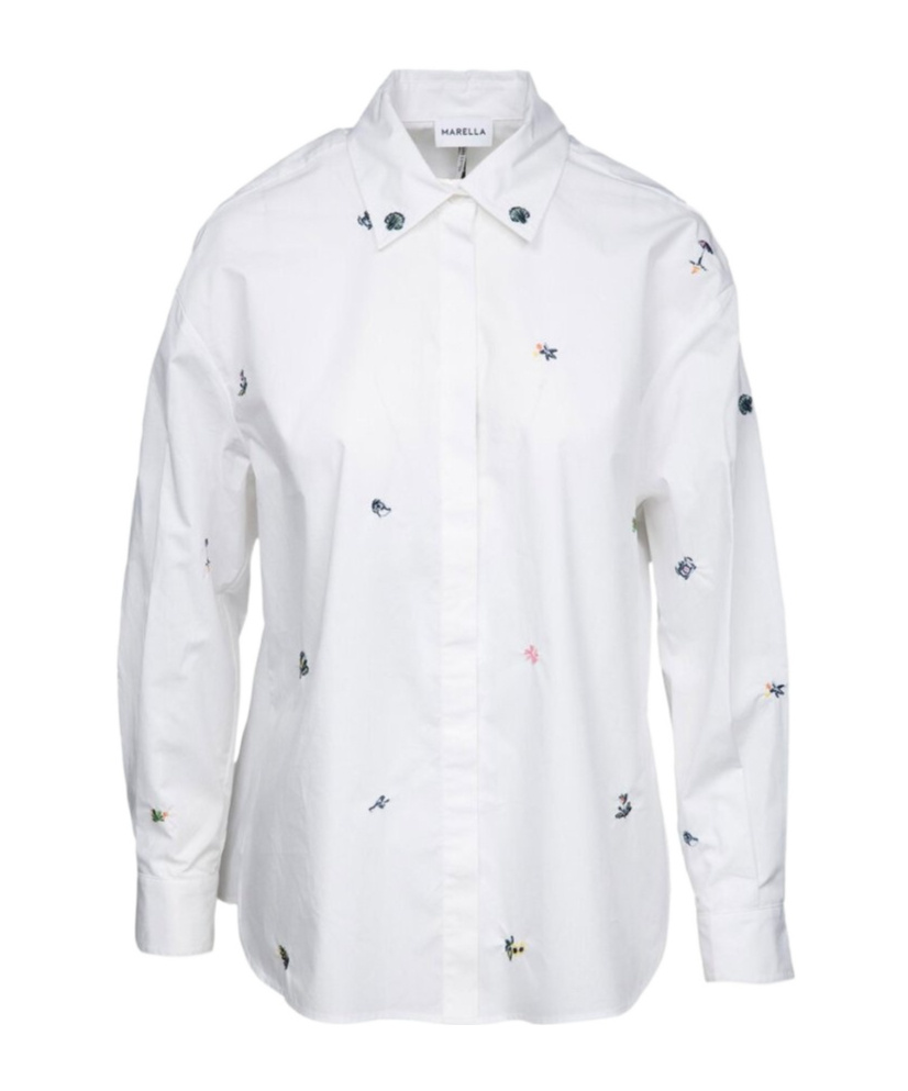 Shop Marella Long Sleeve Shirt In White