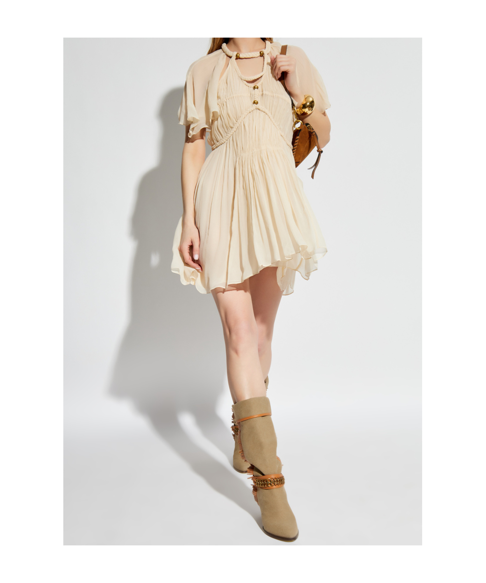 Isabel Marant Randalia Mini Dress In Nude