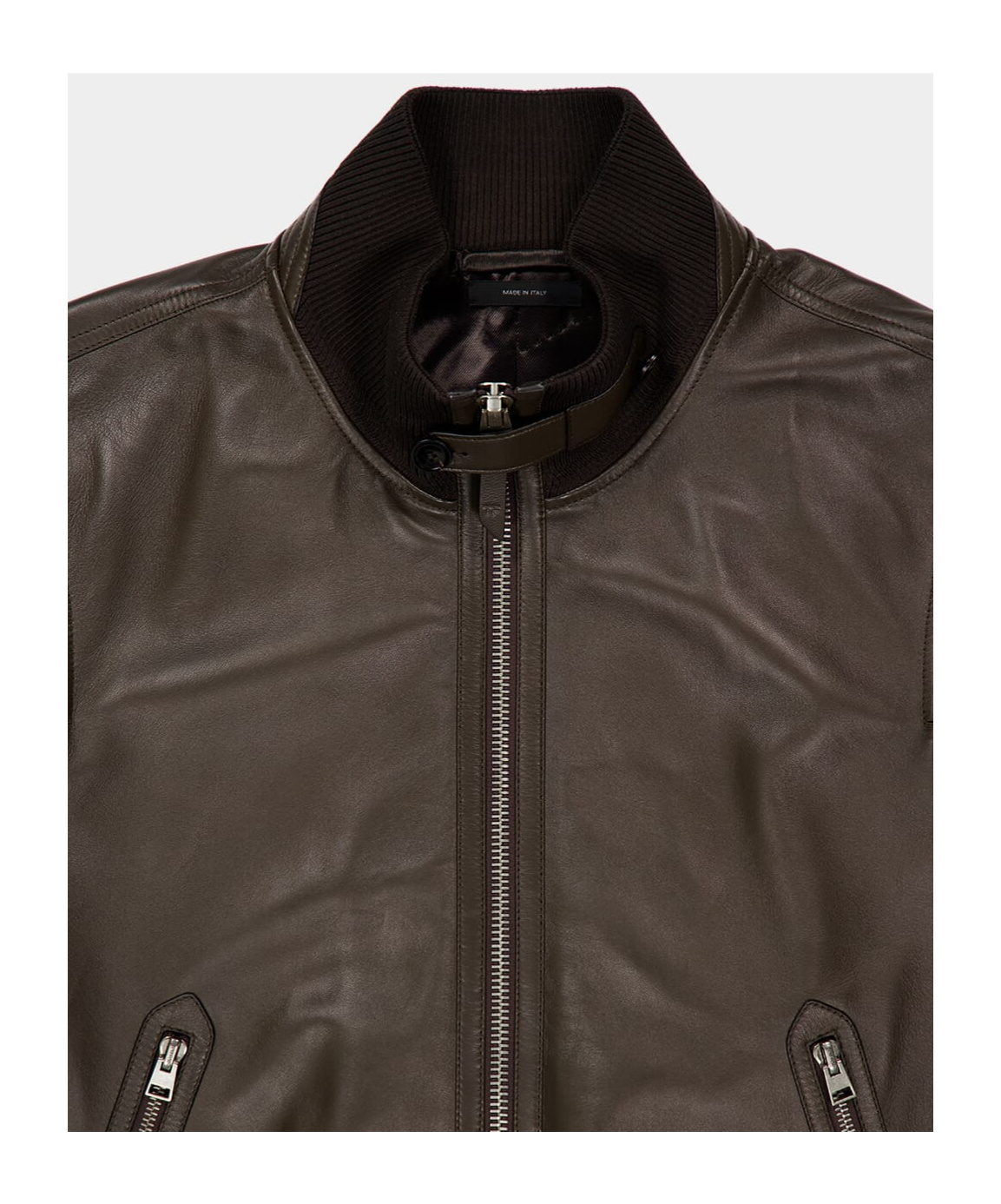 Tom Ford Leather Jacket In Brown