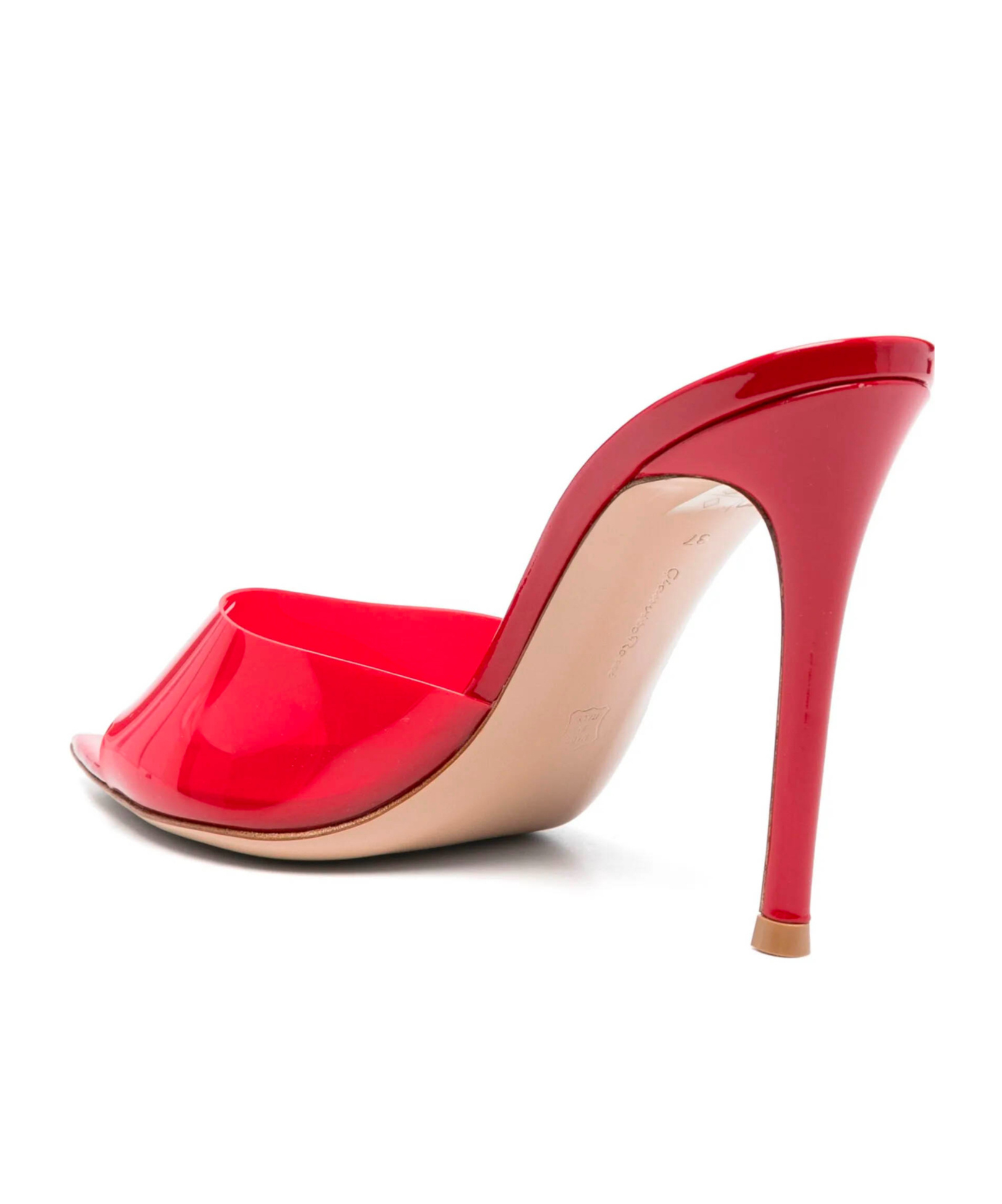 Gianvito Rossi She Pointed Toe Leather Sole Mules In Red