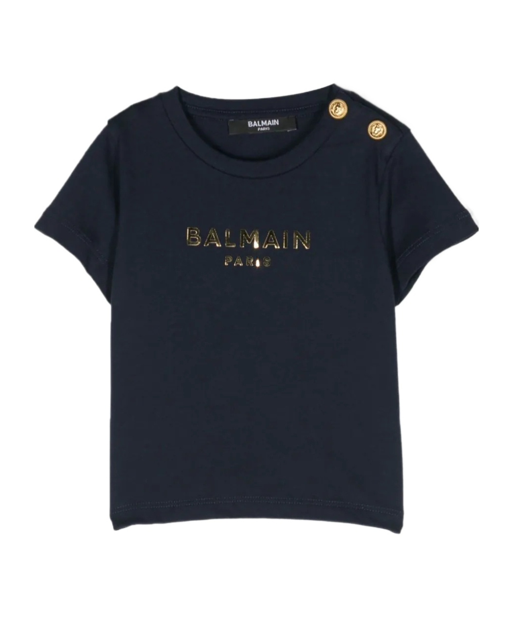 Balmain Metallic-logo T-shirt In Black
