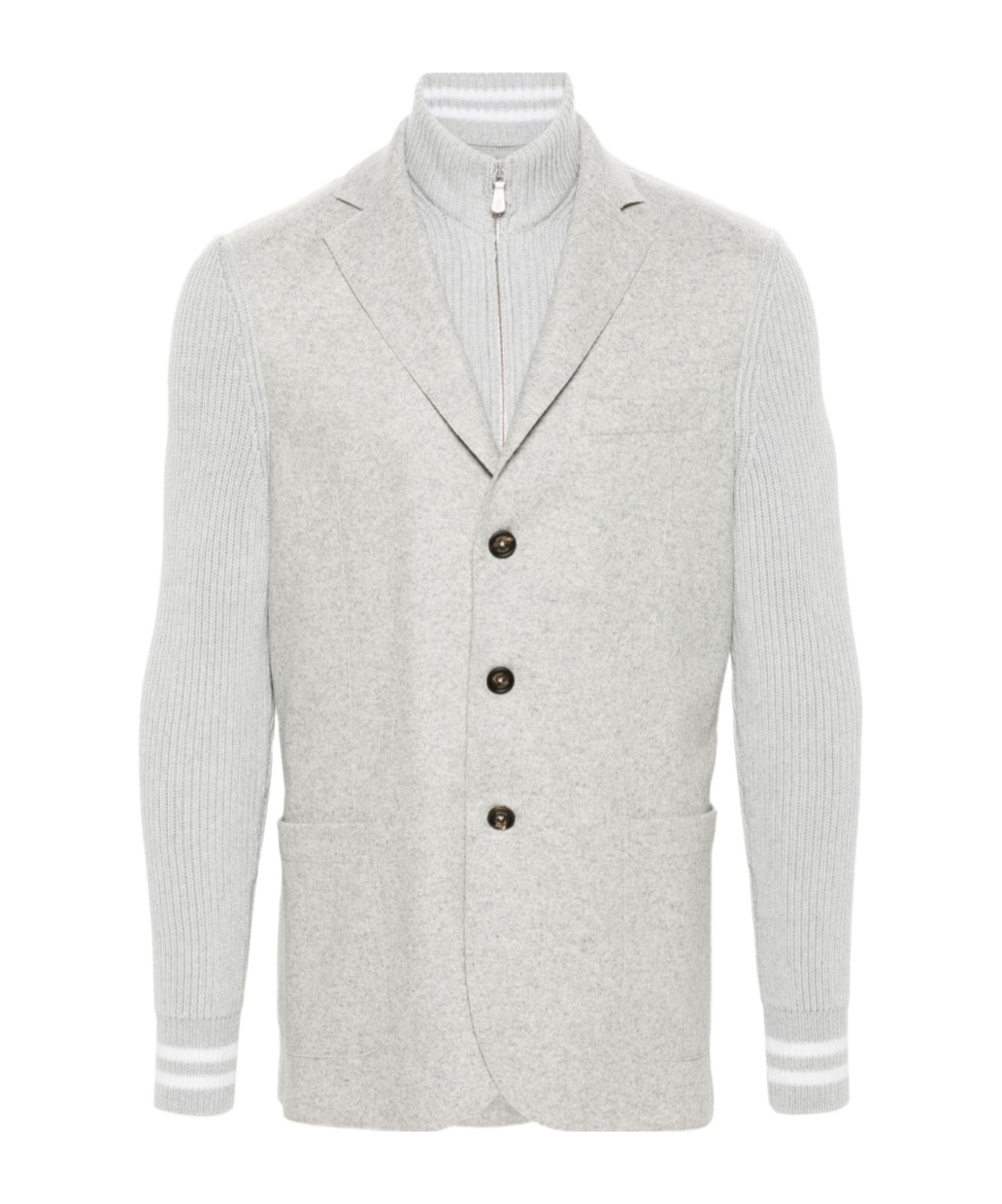 Eleventy Long-sleeved Casual Jacket In White