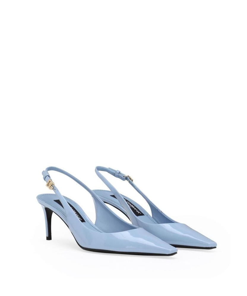 Dolce & Gabbana 60mm Mun Patent Leather Slingback Pumps In Blue