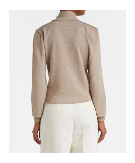 Lemaire Twisted Tie-detail Wool-blend Cardigan In Gray