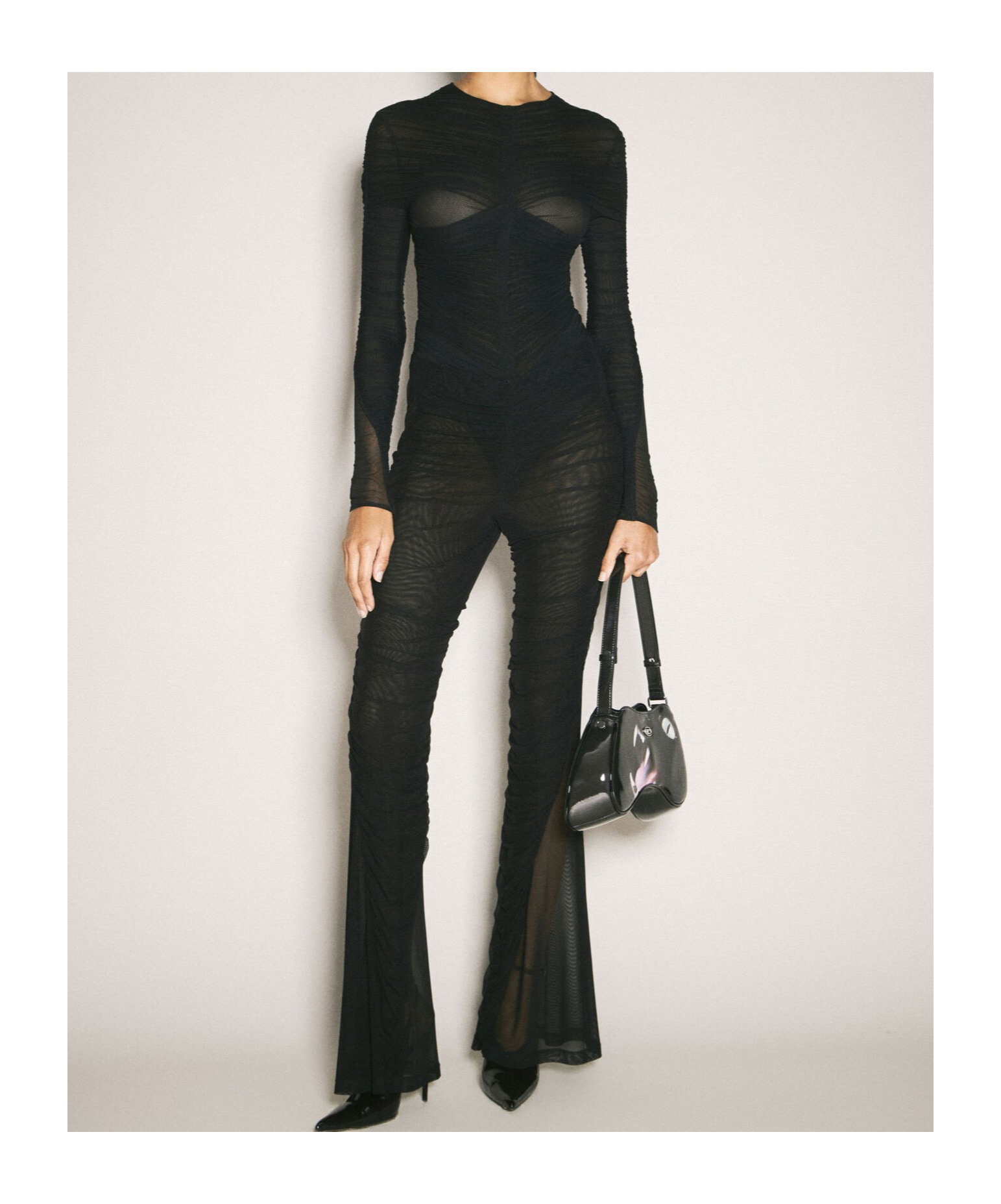 Mugler Women Ruched Bodysuit In Black