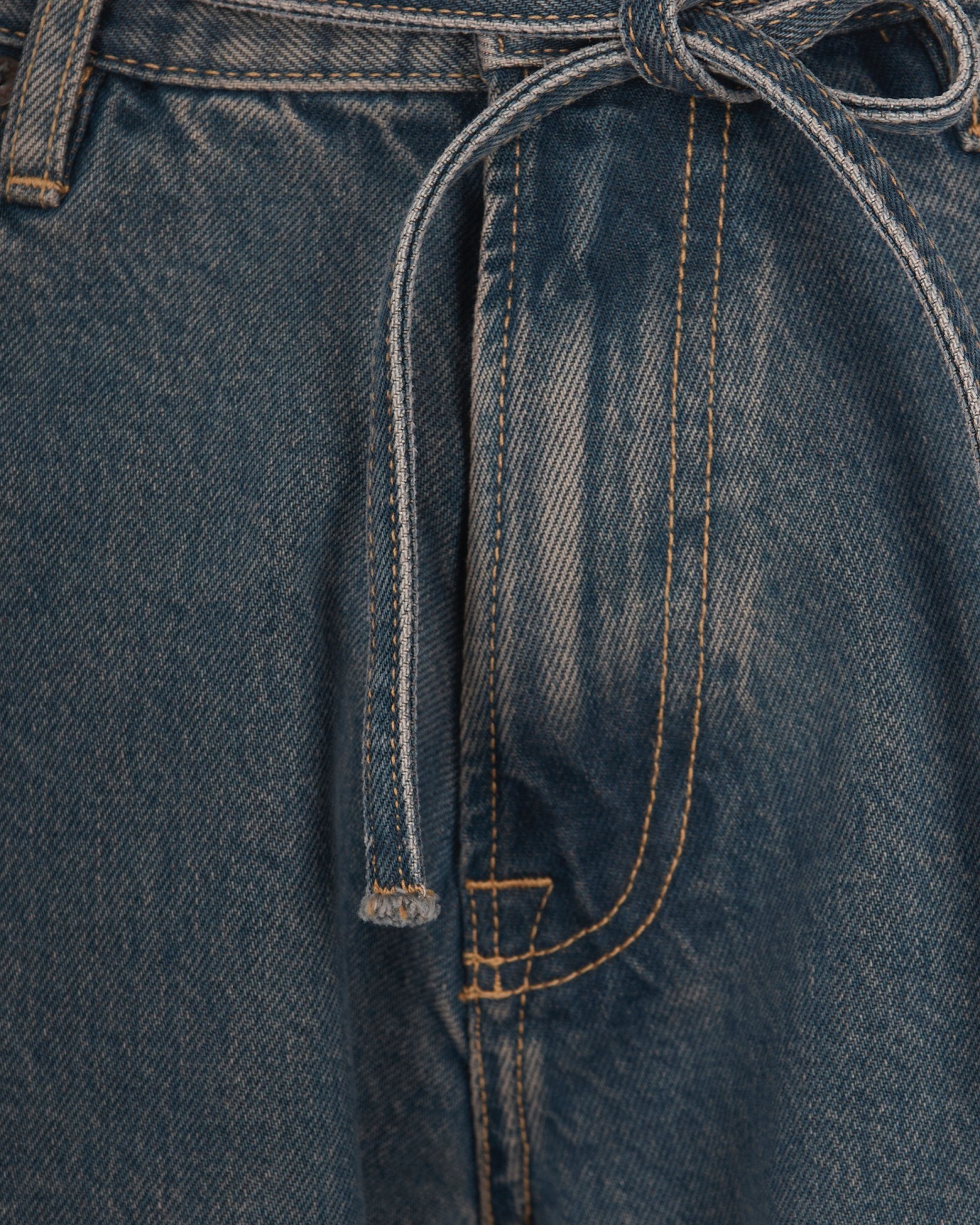 Samsoe & Samsoe Denim Trousers With Belt Loops In Gray