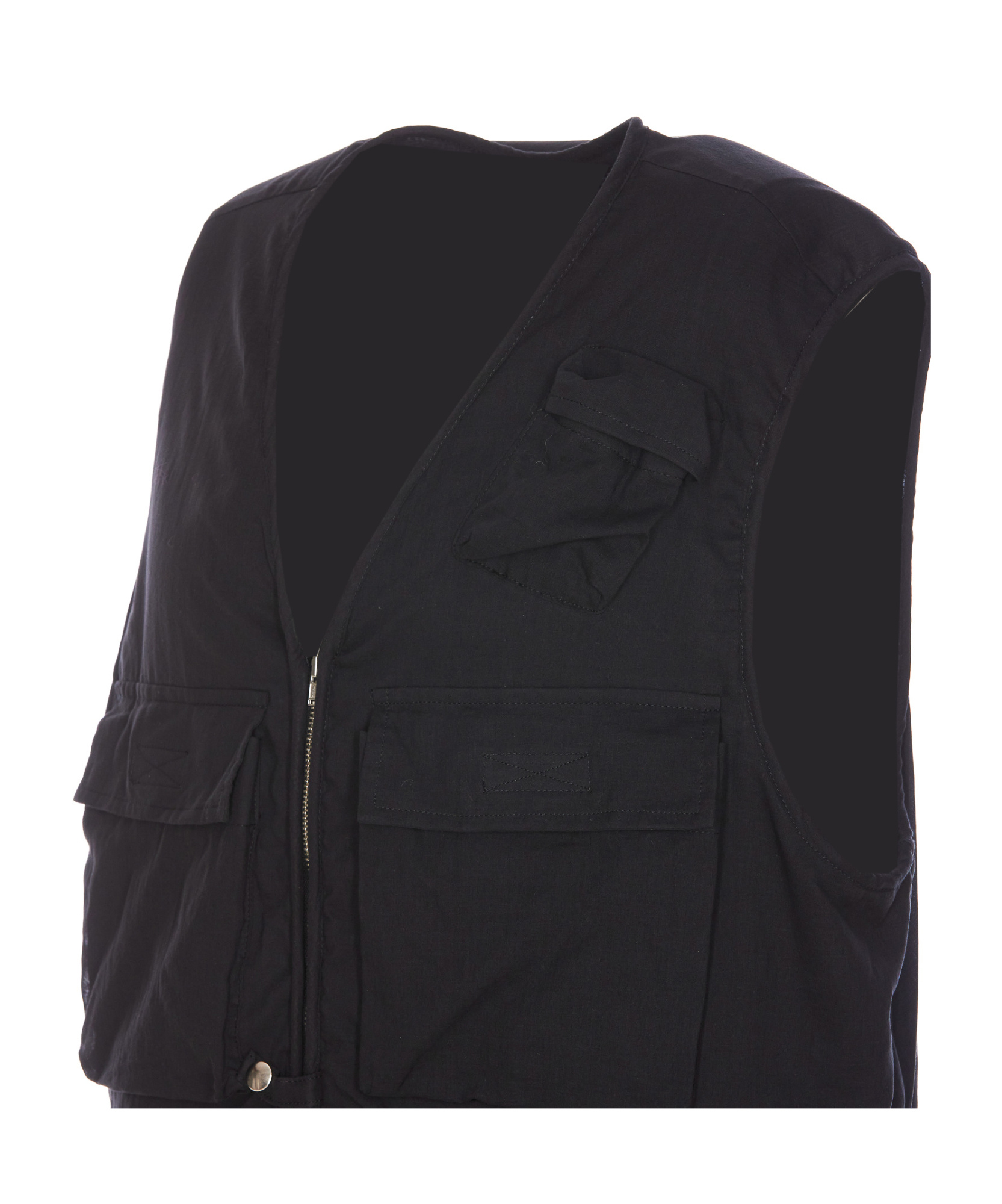 Magliano Zip-up Sleeveless Vest In Black