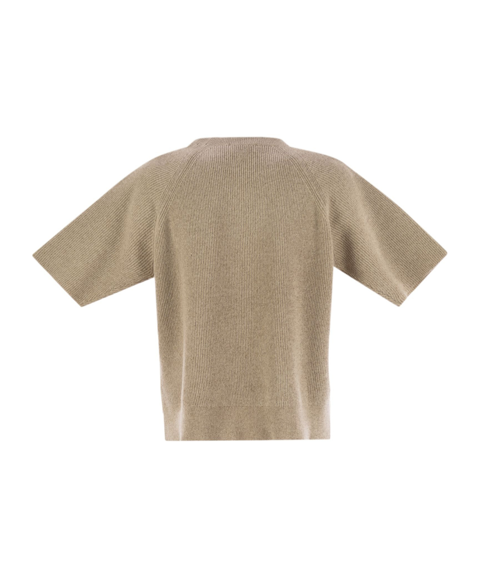 Fabiana Filippi Platinum And Lurex Short-sleeved Jersey In Brown