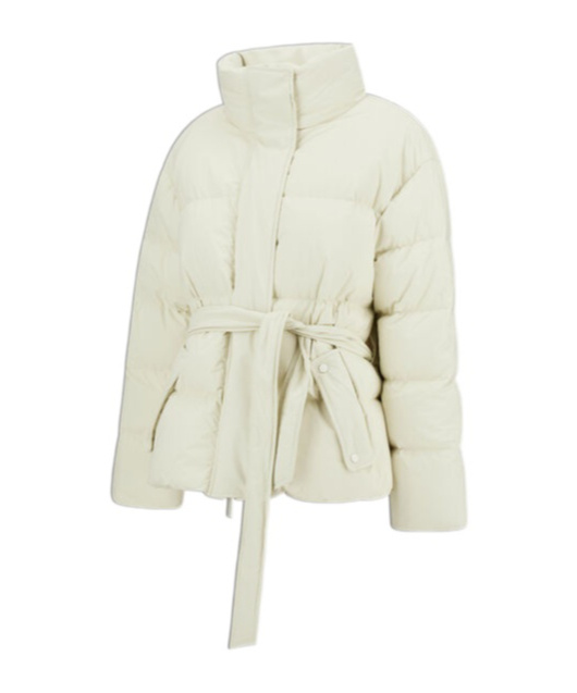 Herno Belted High Neck Puffer Jacket In White