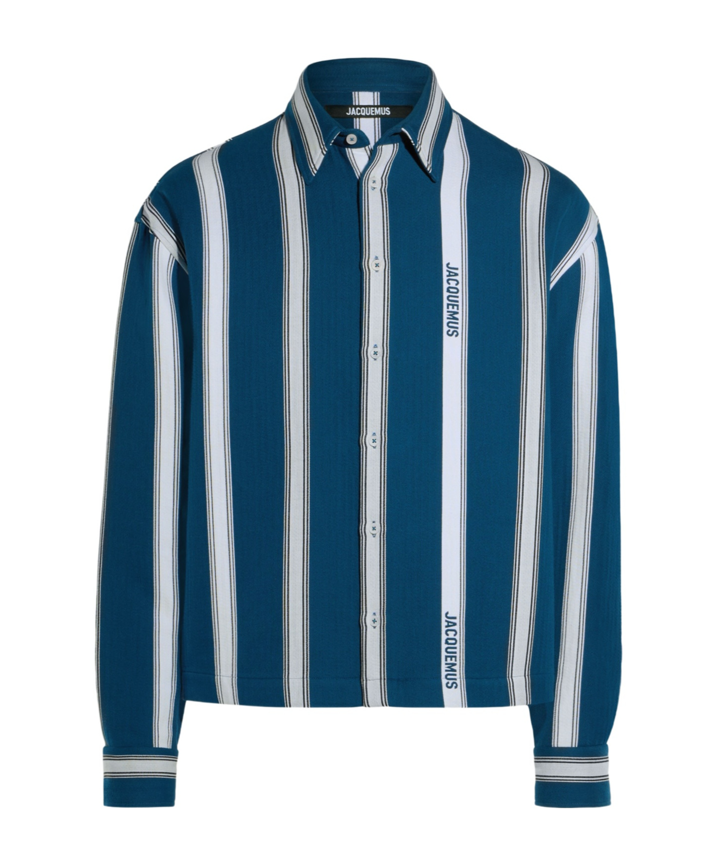 Jacquemus La Chemise Papier Striped Boxy Shirt In Blue