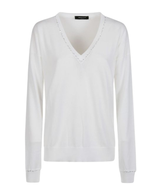 Fabiana Filippi Woman Sweater Ivory Size 10 Cotton In White