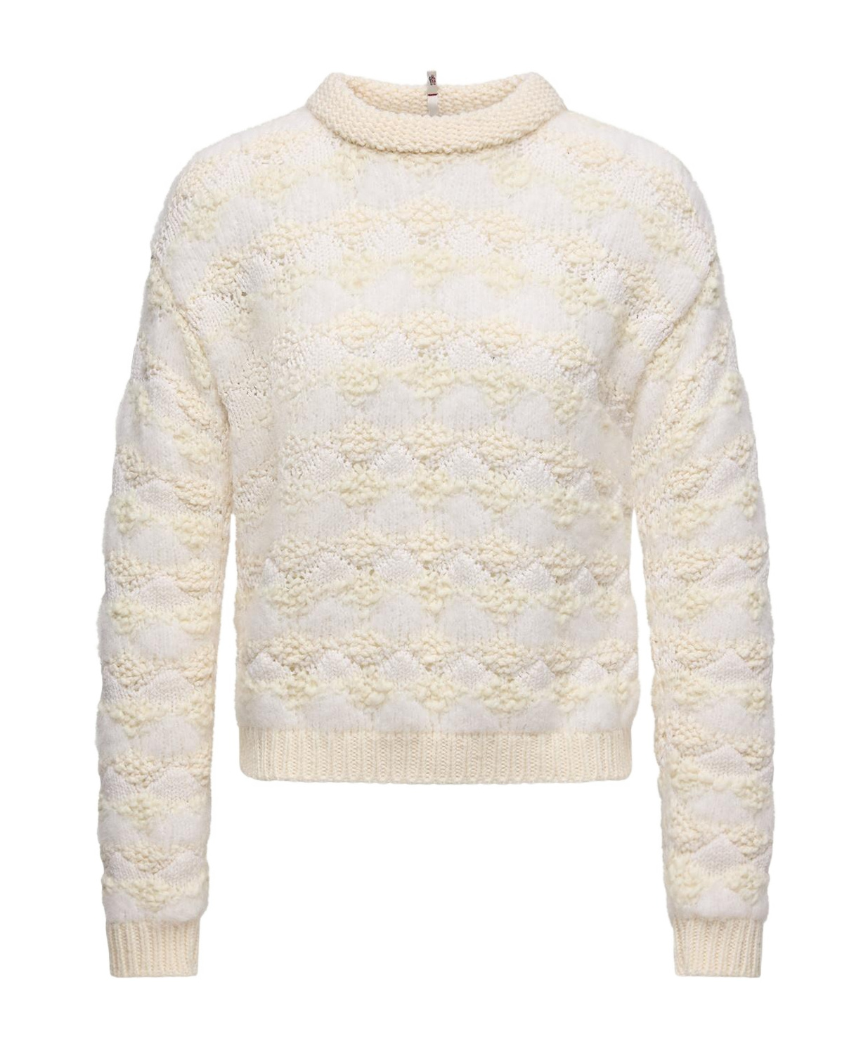 Moncler Wool  Alpaca Blend Striped Sweater In White