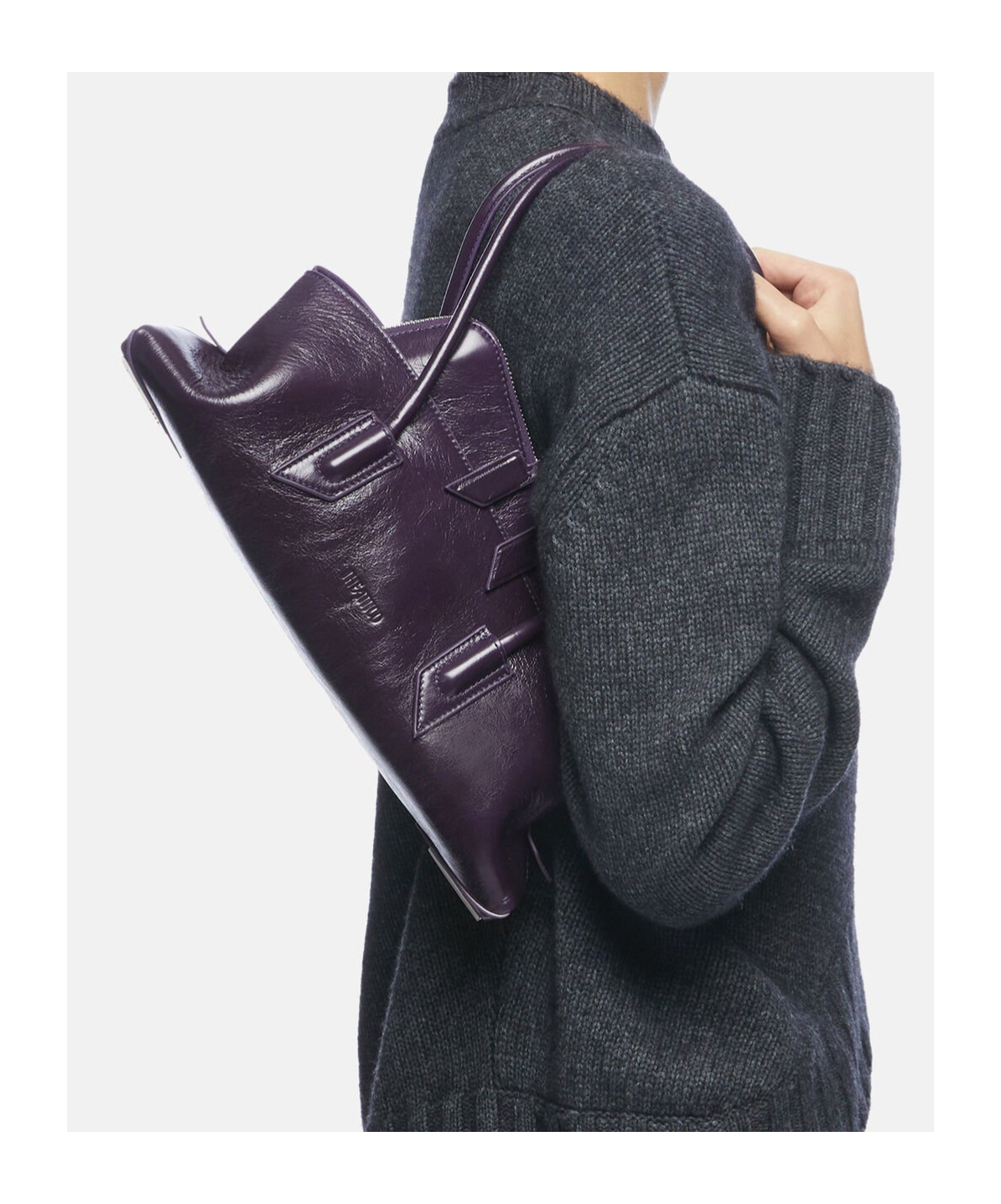 Attico ''la Passeggiata Small'' Dark Violet Top Handle