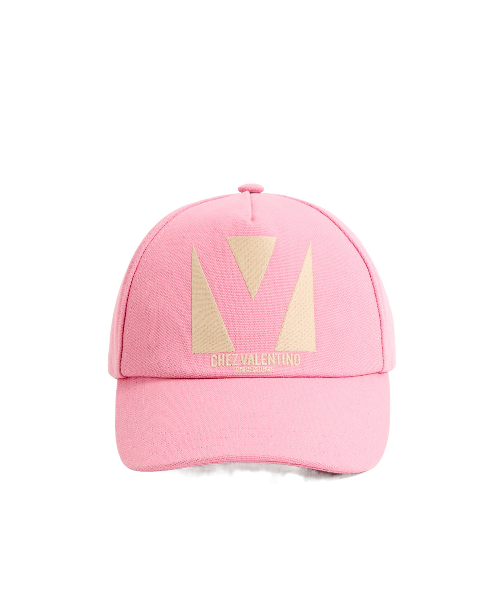 Valentino Pink Cotton Baseball Cap In Pink