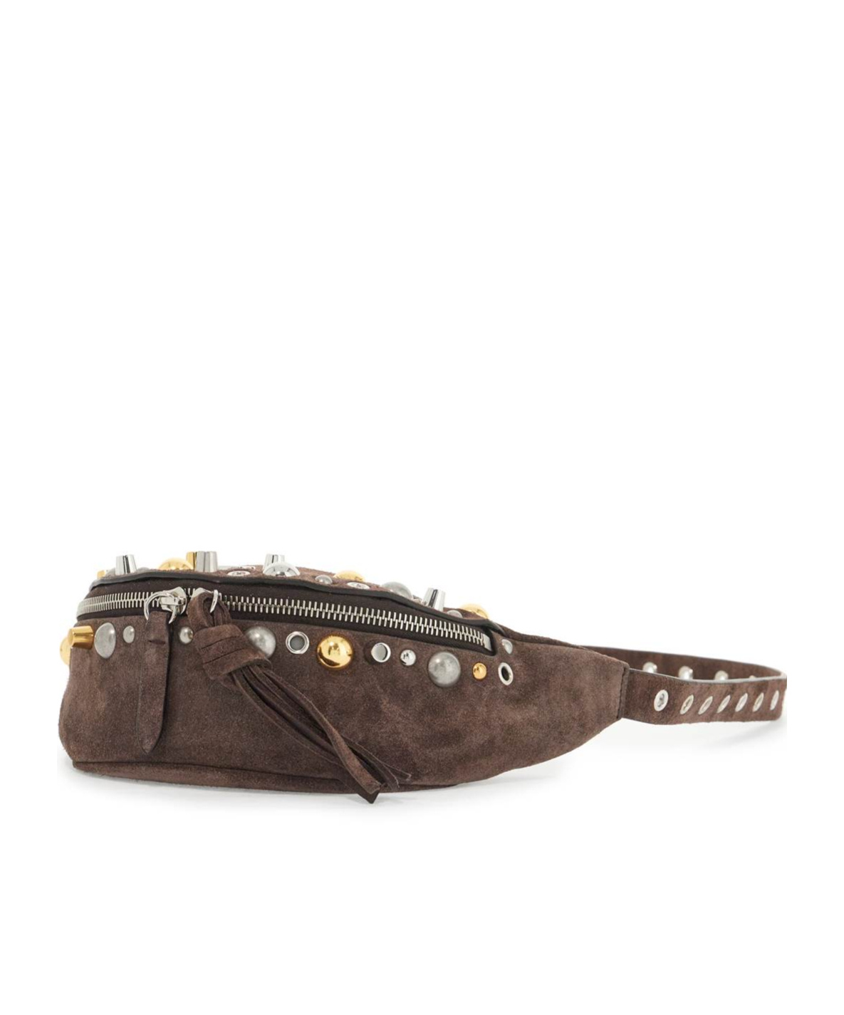 Valentino Nellcote Stud Detailed Zip-up Belt Bag In Brown