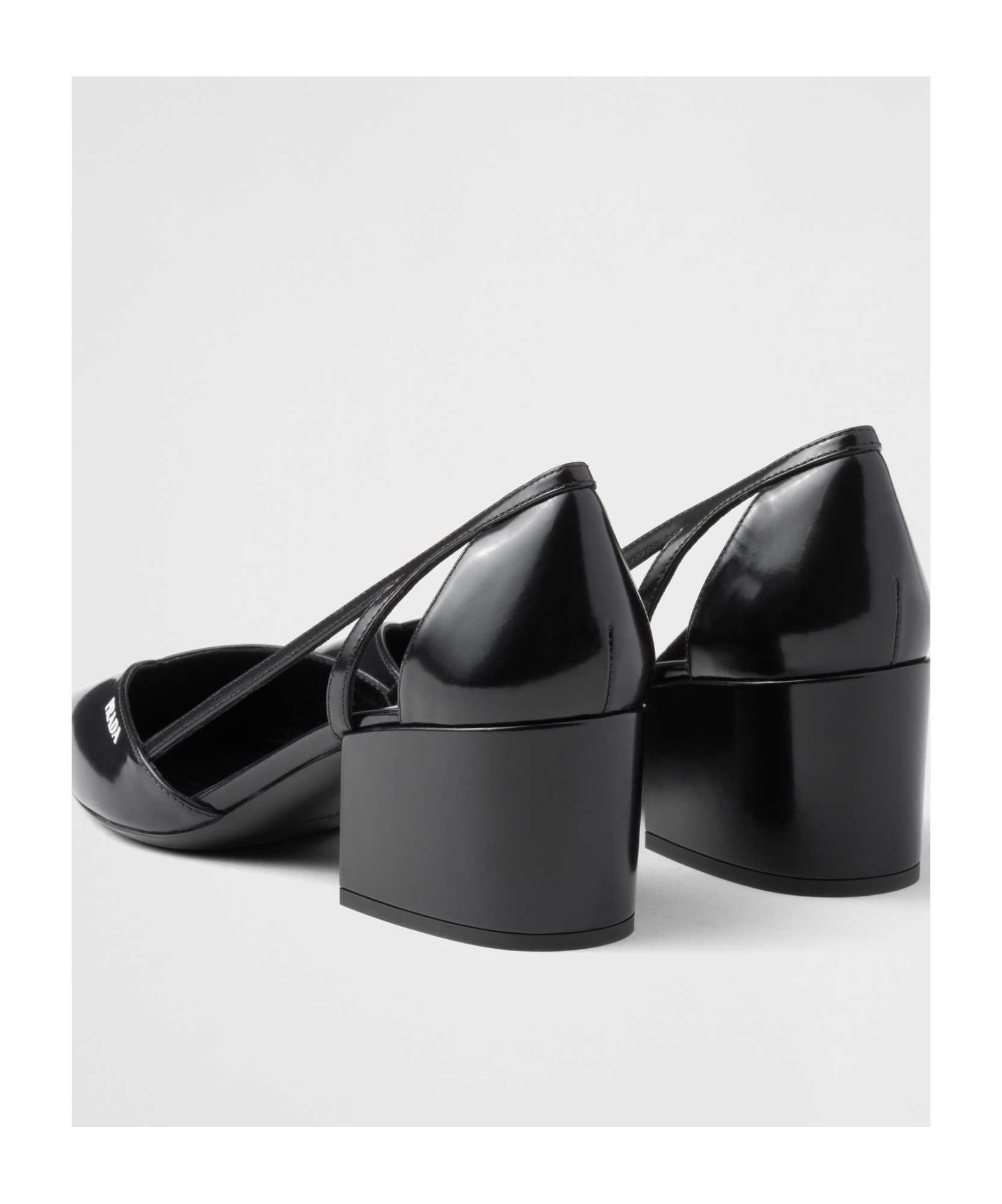 Prada Leather Cutout Block-heel Pumps In Animal Print