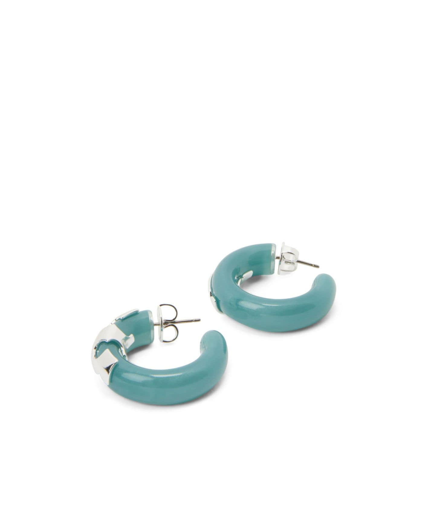 Tory Burch Resin Hoop Earrings In Green