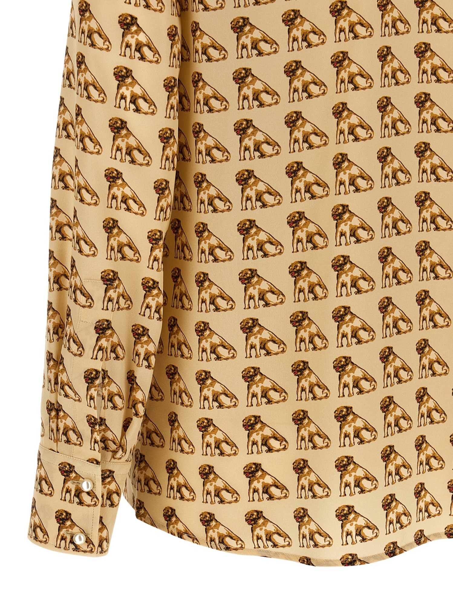Valentino Garavani Petit Charles Print Shirt Shirt And Blouse White In Brown