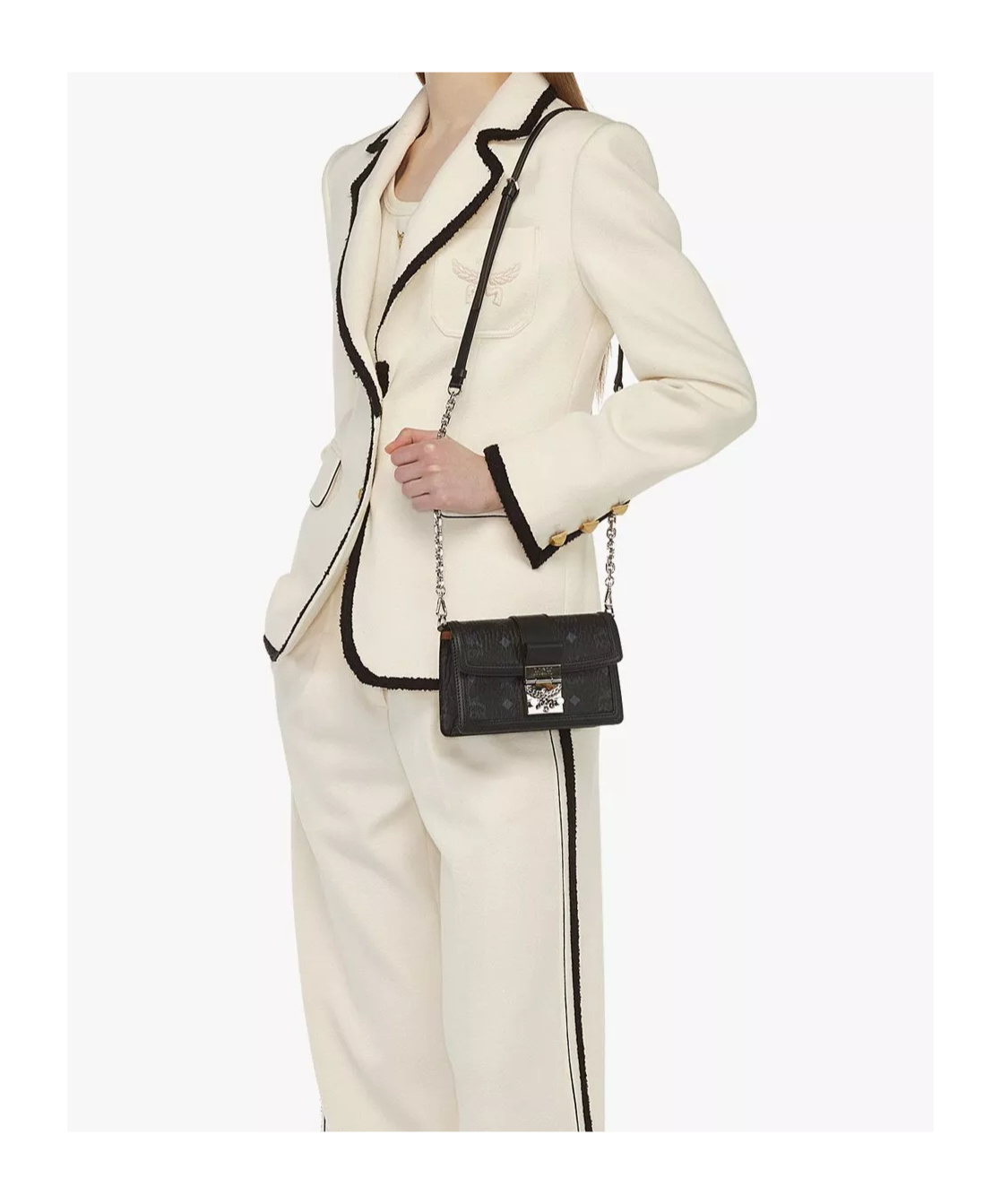 Mcm Tracy Crossbody In Visetos In Black Black
