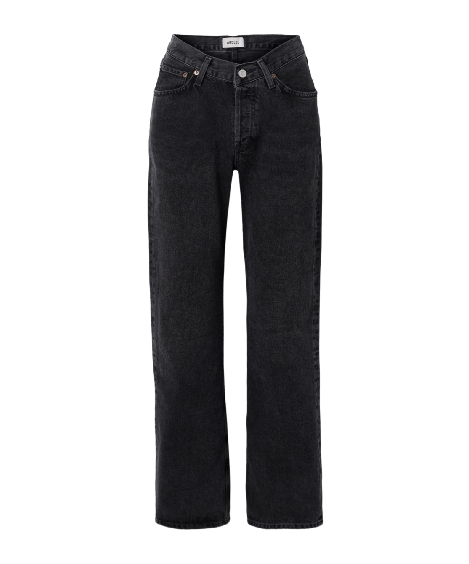 Agolde High Waist Straight Jeans In Black