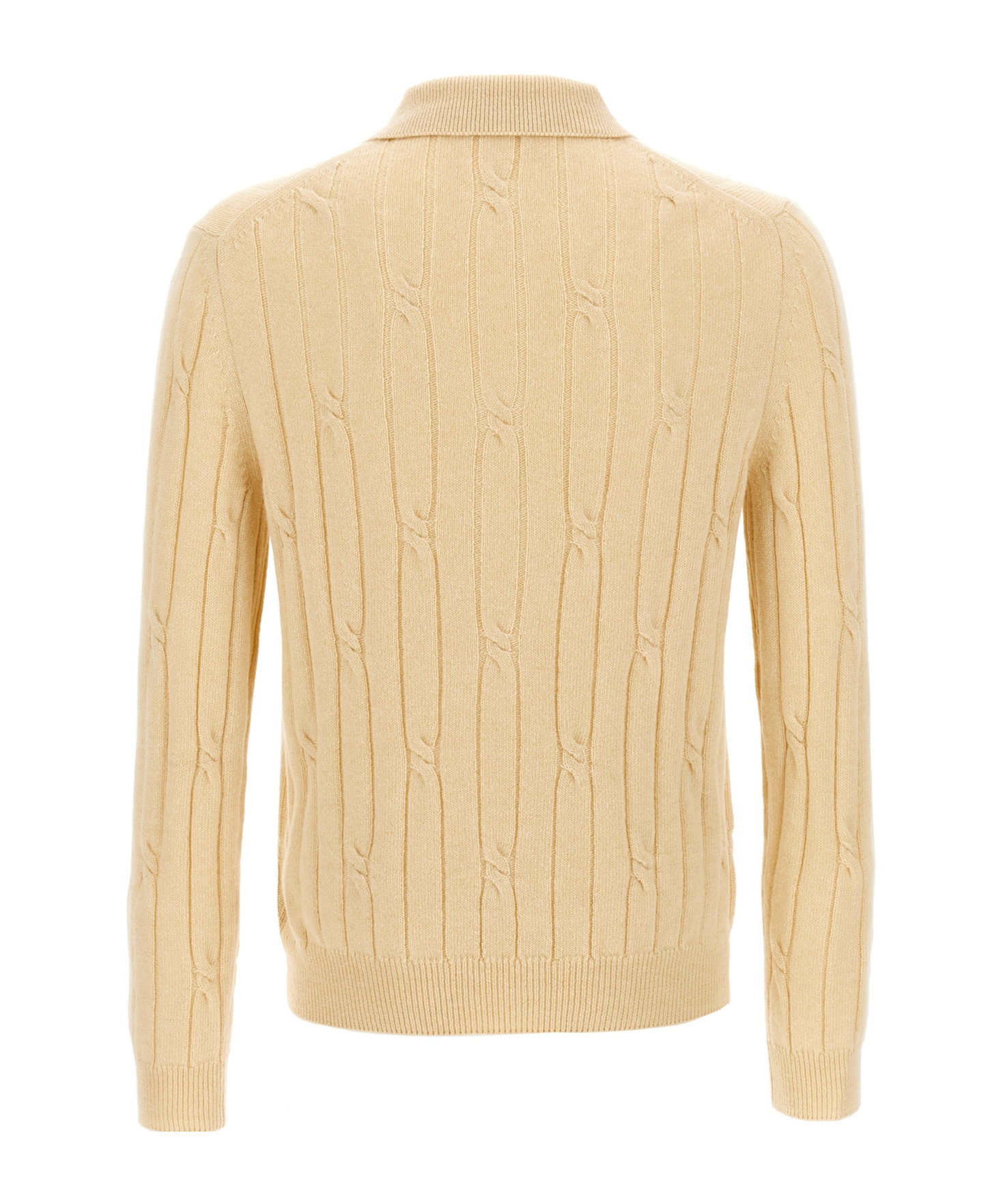 Zanone Wool Braided Pattern Polo Shirt