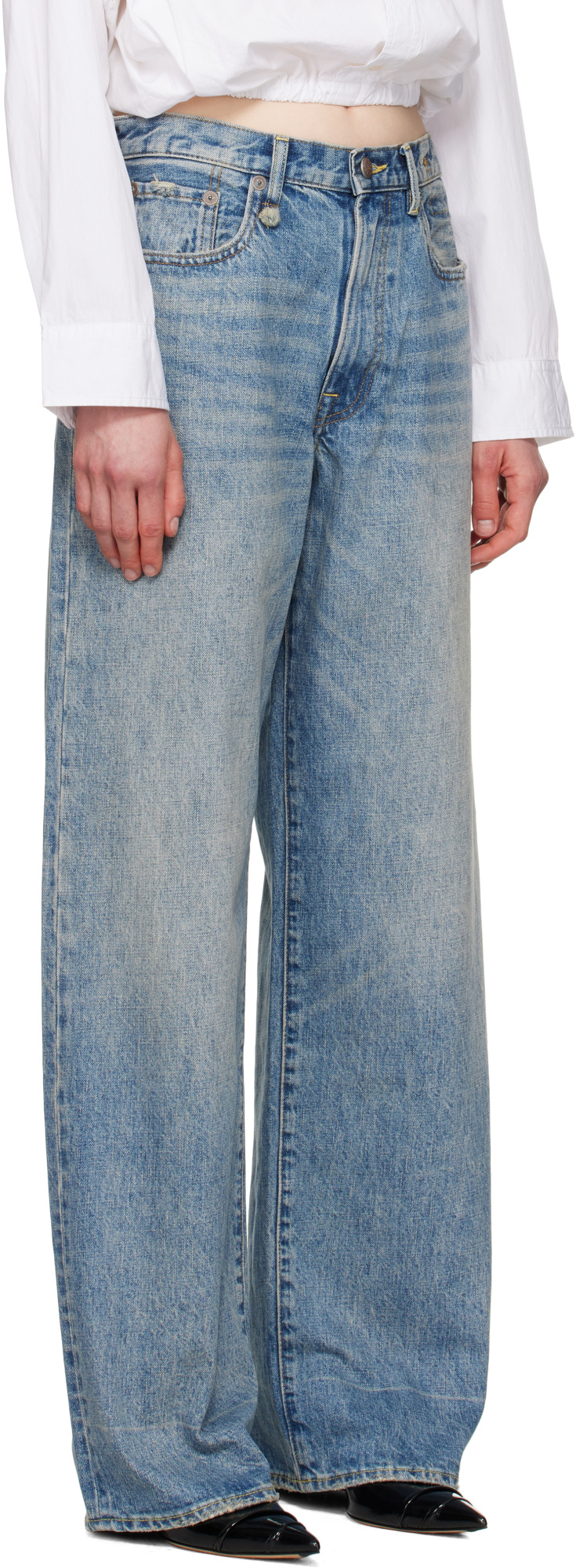 R13 Jeans With Belt Loops In Blue