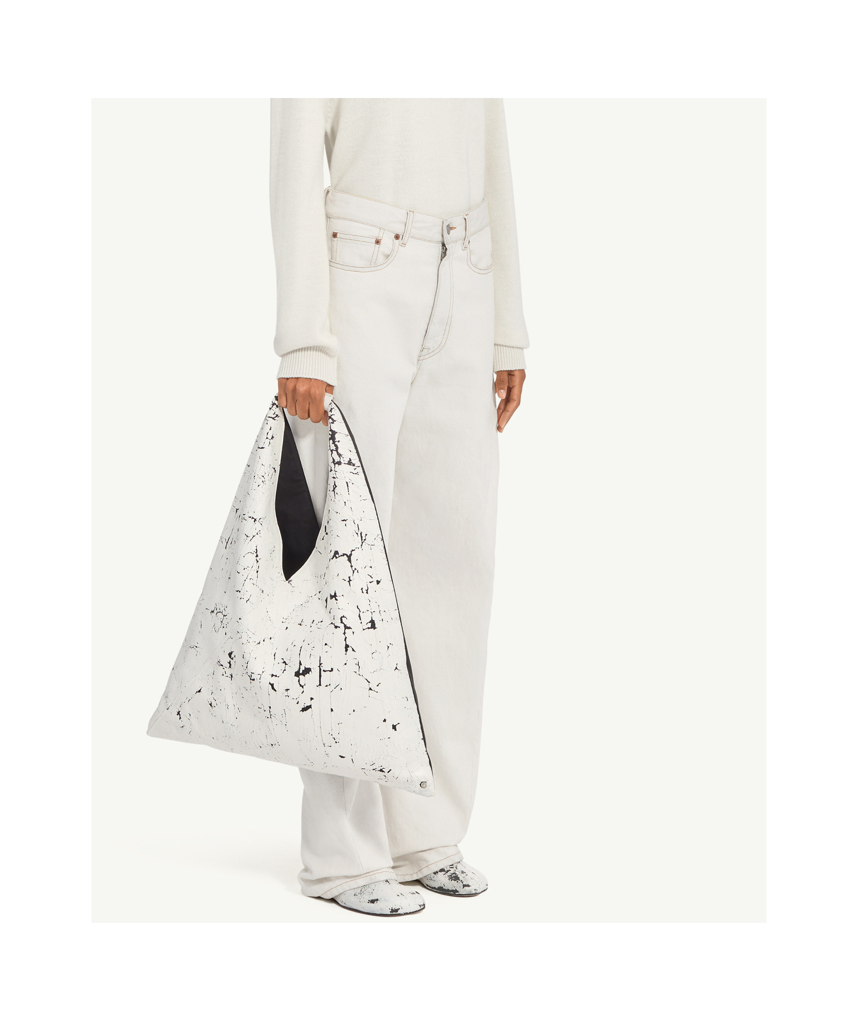 Mm6 Maison Margiela Contrast-stitched Jeans In White
