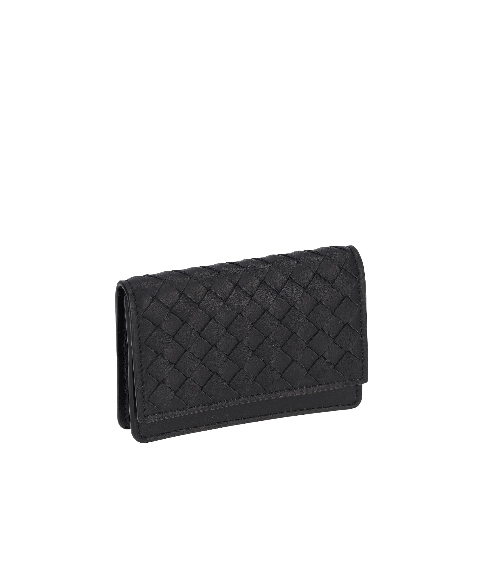 Bottega Veneta Logo Business Card Holder In Black