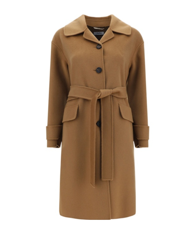 Max Mara Long-sleeved Coat In Brown